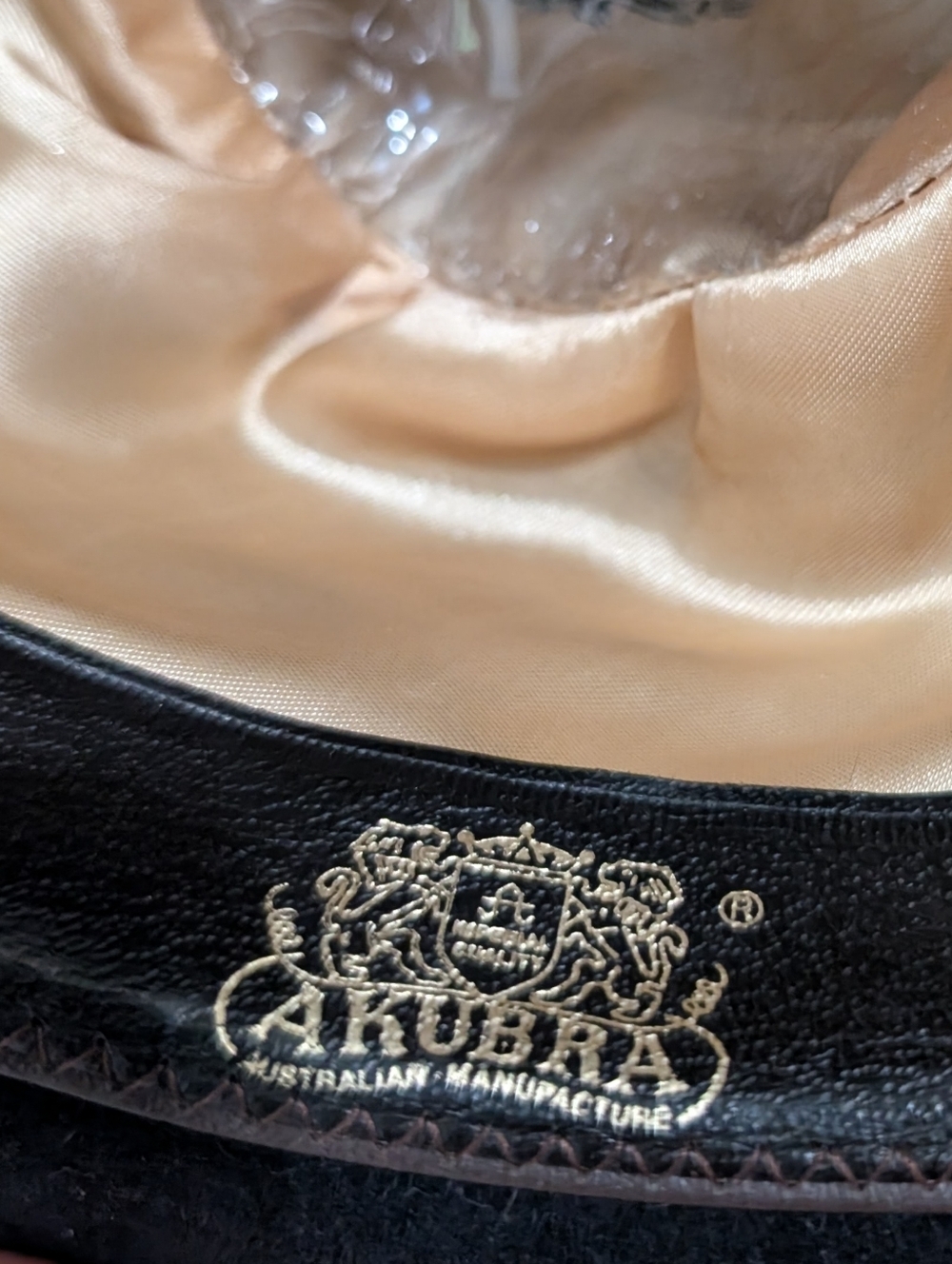 Akubra Mens Hat Pure Fur Felt Hat 56 Black Australia Stockman Outback - Picture 6 of 7